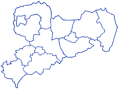 Schematische Karte von Sachsen